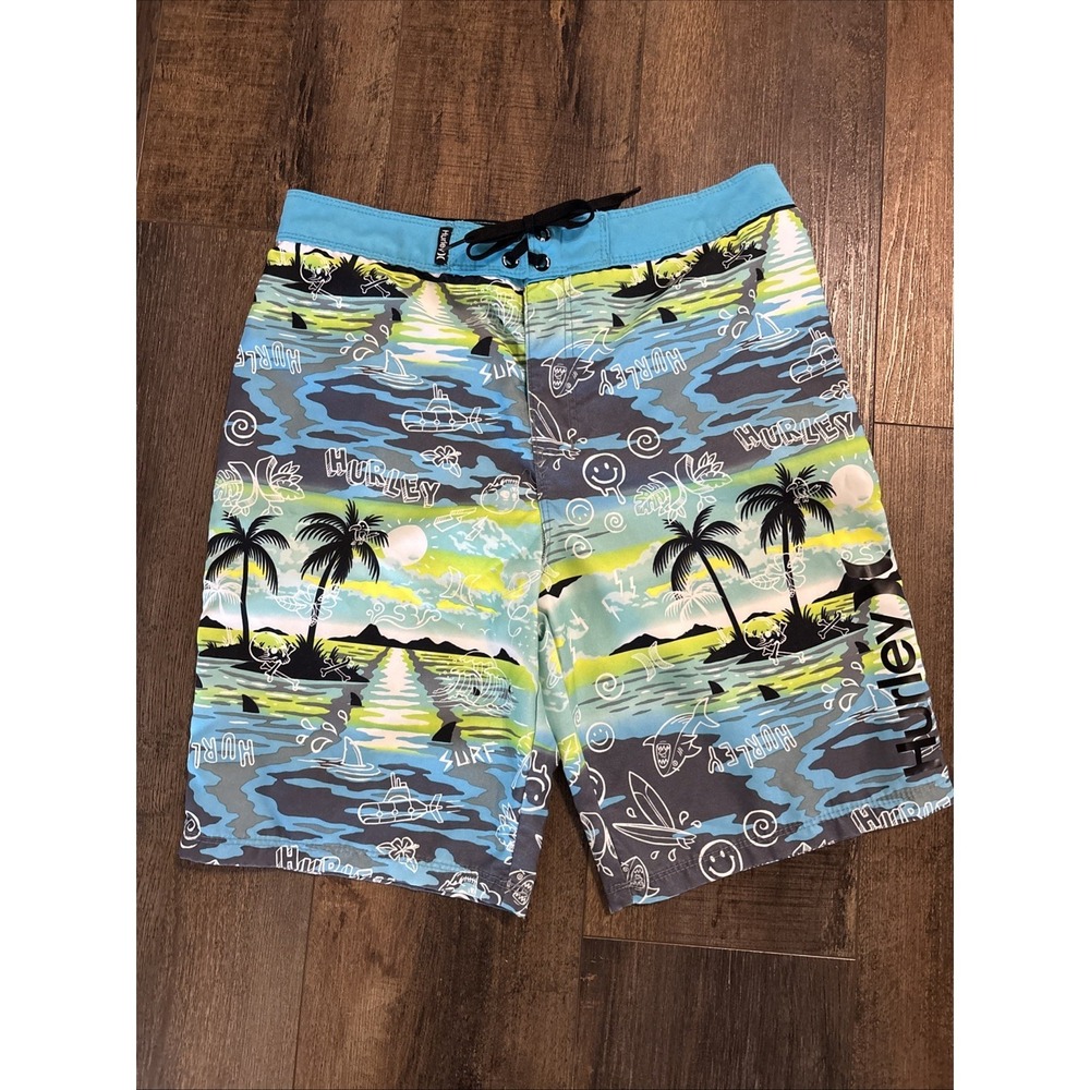 Boys Hurley Swim Trunks Board Trunks 16 28 Palm Trees Beach Surf